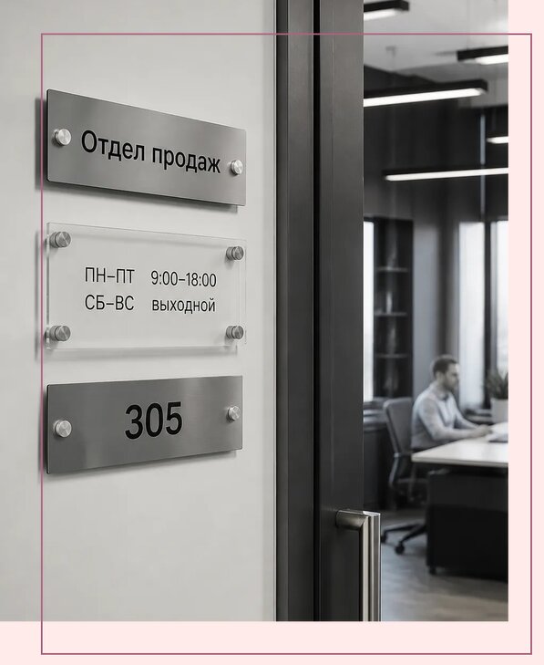 Офисные таблички на дверь в Сызрани по цене от 4964 р. | Аванза-Сзр